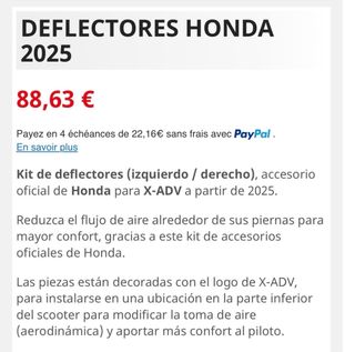 Deflectores Honda X-ADV 750cc.