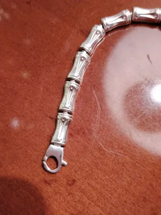 Braccialetto Argento Stile Bambù