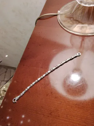 Braccialetto Argento Stile Bambù