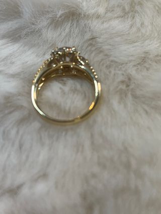 Anillo laminado 14k oro y blanco