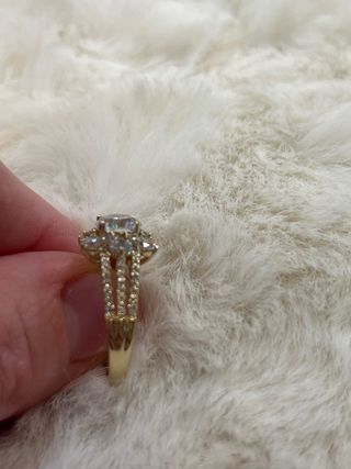 Anillo laminado 14k oro y blanco