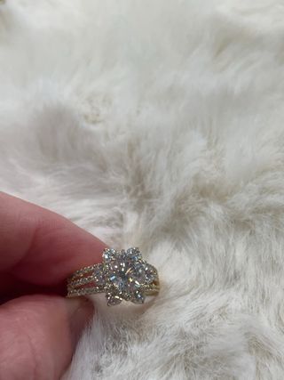 Anillo laminado 14k oro y blanco