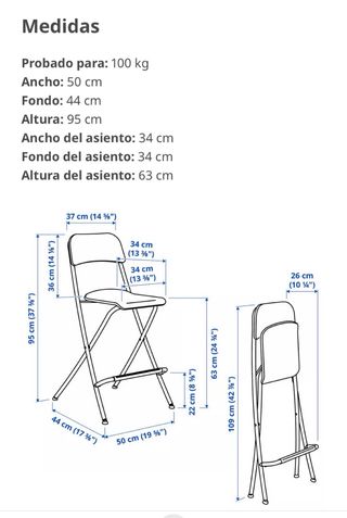Taburete alto plegable blanco