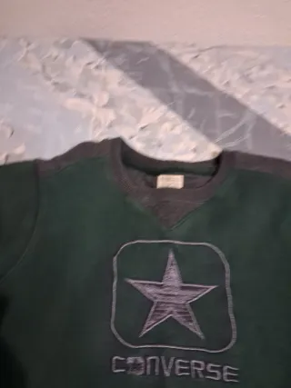 Sudadera Converse chico verde y gris