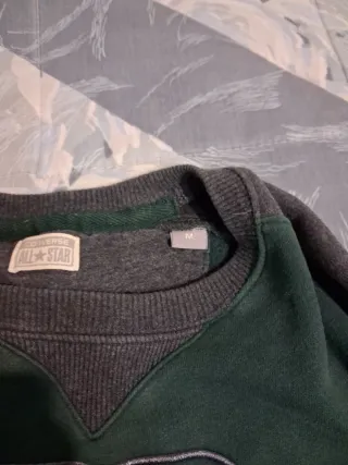 Sudadera Converse chico verde y gris