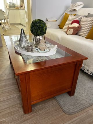 Mesa de centro madera y cristal