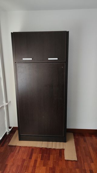 Armario Cama Plegable Madera Oscura