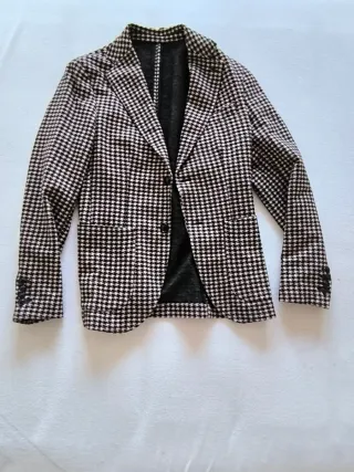 Americana cuadros blanco y negro