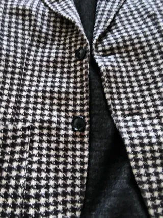 Americana cuadros blanco y negro