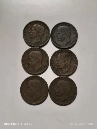 Lotto 6 monete 10 centesimi Ape