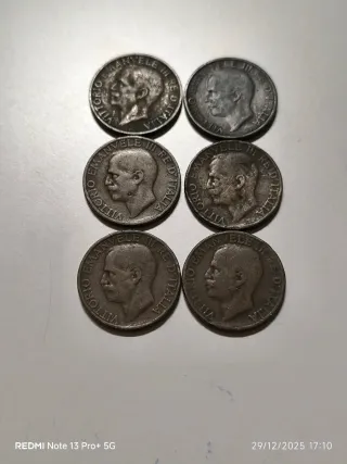 Lotto 6 monete 10 centesimi Ape