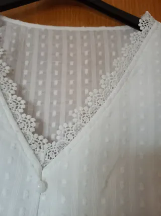 Blusa plumeti blanca Shein Talla S 36