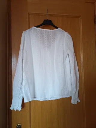 Blusa plumeti blanca Shein Talla S 36