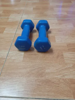Pesas azules 2kg y 1.5kg