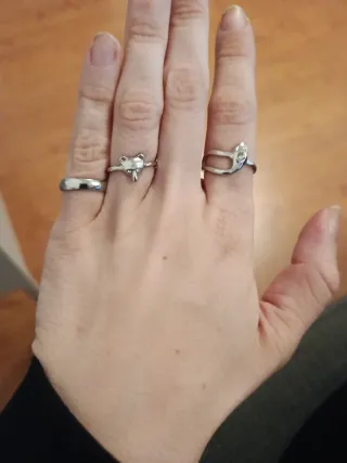 Set de anillos plateados