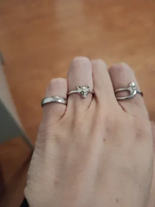 Set de anillos plateados