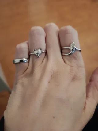 Set de anillos plateados