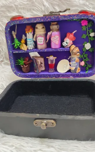 Joyero de madera negro y morado