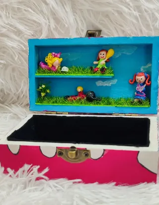 Joyero de madera negro y morado