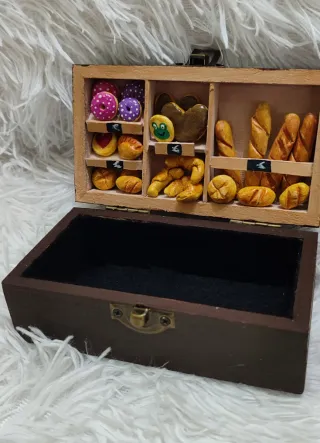 Joyero de madera negro y morado