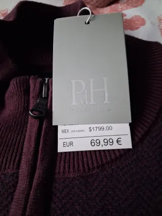 Chaqueta Pedro del Hierro Lana burdeos espiga negr