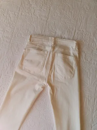 Pantalón Blanco Zara Mujer Talla 34