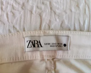 Pantalón Blanco Zara Mujer Talla 34