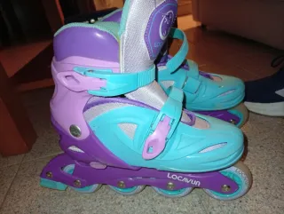 Patines infantiles niña turquesa y mor