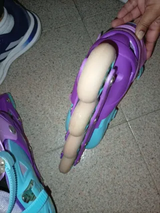 Patines infantiles niña turquesa y mor