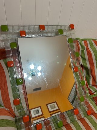 Espejo de cristal templado con mosaico