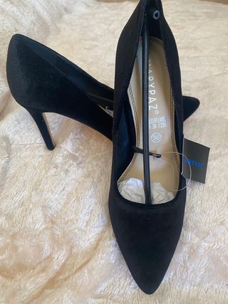 Zapatos tacón Marypaz negros terciopelo T.36