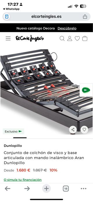 Base Cama Articulada Dunlopillo