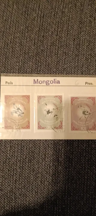 Lote 3 Sellos Mongolia Lucha Olímpica