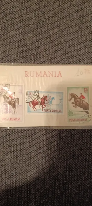 Lote 3 sellos Rumanía equitación