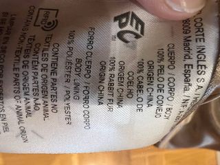 Abrigo pelo conejo multicolor talla M