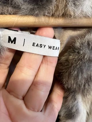 Abrigo pelo conejo multicolor talla M