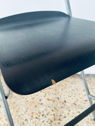 Taburete alto plegable marrón oscuro madera