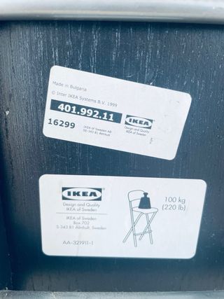 Taburete alto plegable marrón oscuro madera