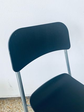 Taburete alto plegable marrón oscuro madera