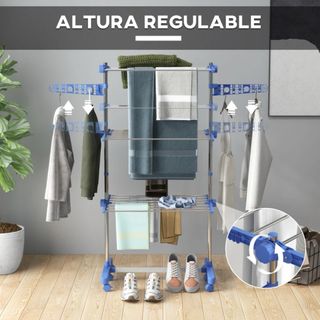 Tendedero Vertical 3 Niveles Azul/Plata