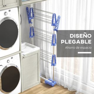 Tendedero Vertical 3 Niveles Azul/Plata