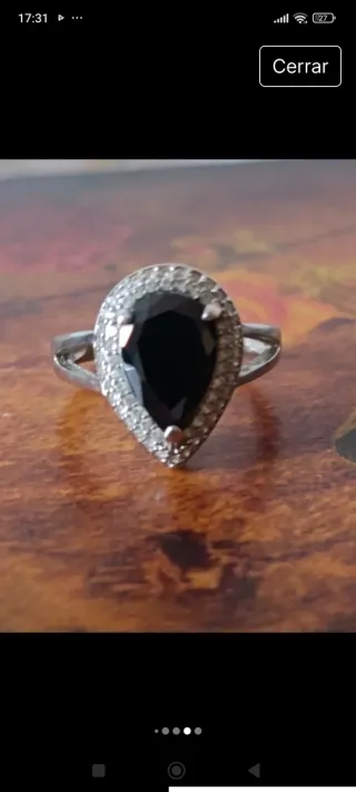 Anillo antiguo plata 925 ónix y circonitas (5g)