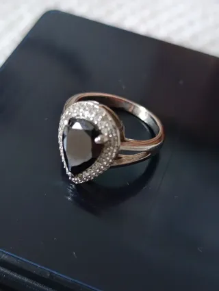 Anillo antiguo plata 925 ónix y circonitas (5g)