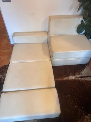 Puf cama convertible plegable blanco