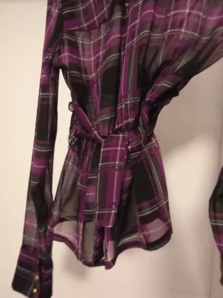 Camicia a quadri semi trasparente