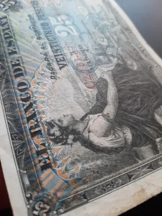 BILLETE DE 25 PESETAS DE 1906 SELLO EN SECO