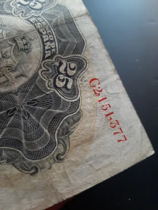 BILLETE DE 25 PESETAS DE 1906 SELLO EN SECO
