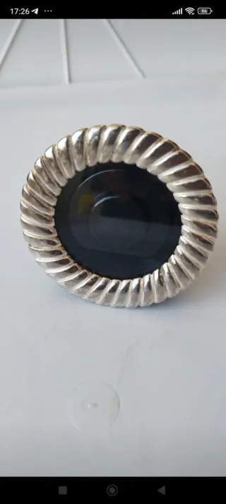 Cornice tonda argentata vintage anni 70