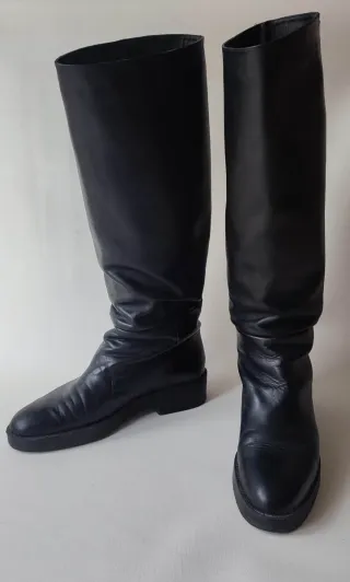 Botas altas  Zara piel negras