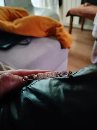 Pulsera de circonitas plateada y blanca